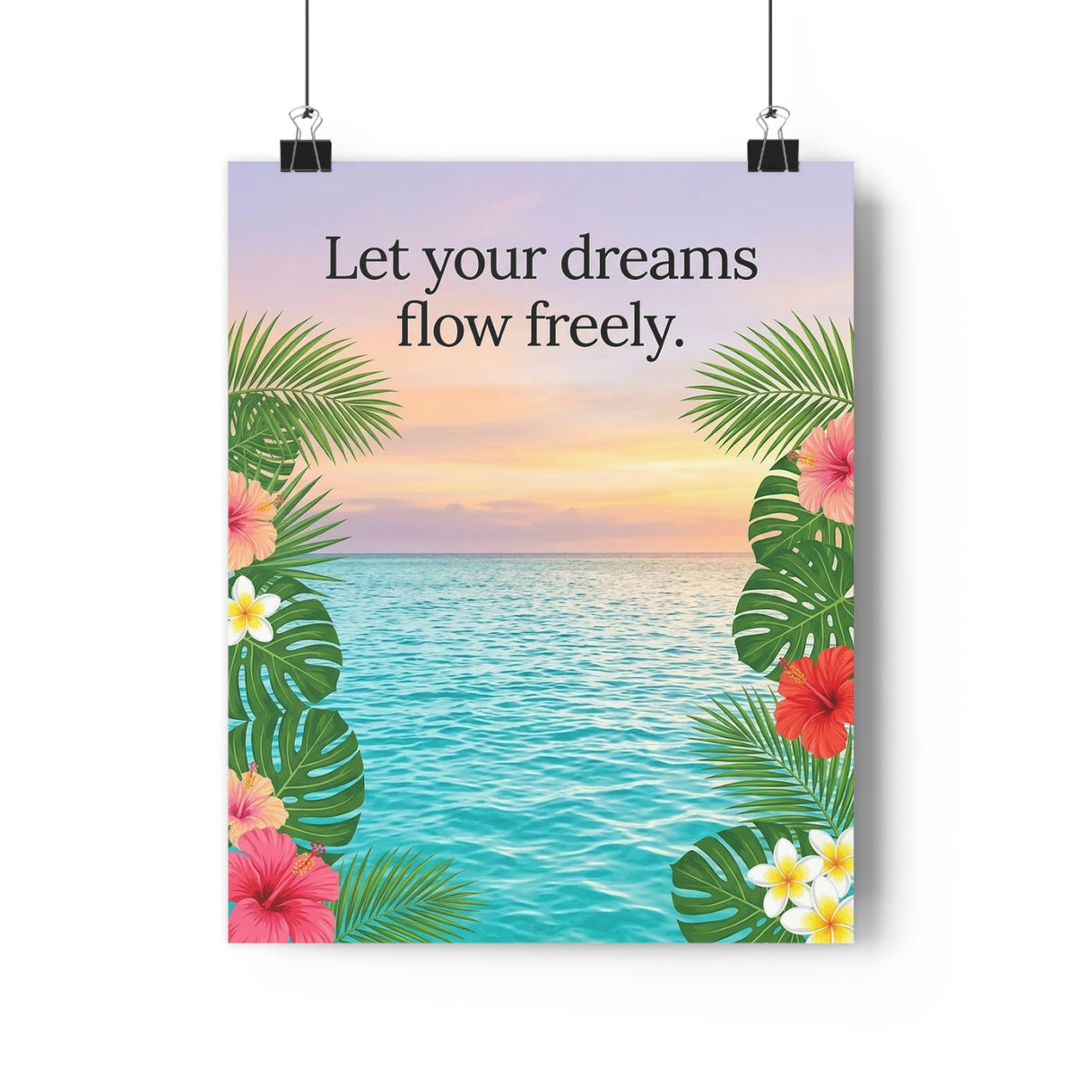 Tropical Ocean Nature Quote 16" x 20" Fine Art Paper Poster