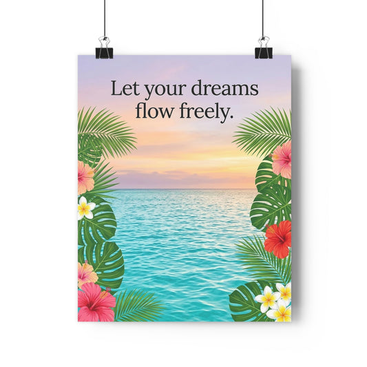 Tropical Ocean Nature Quote 16" x 20" Fine Art Paper Poster