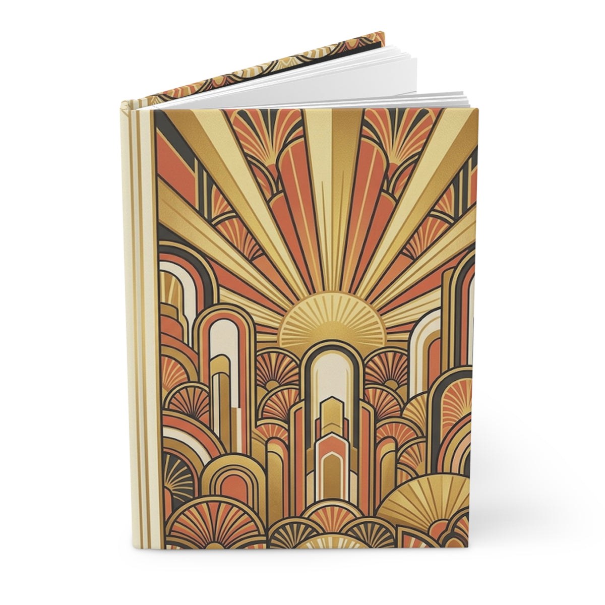 Art Deco Sunrise Variant 4 Hardcover Journal - Matte Lined Notebook