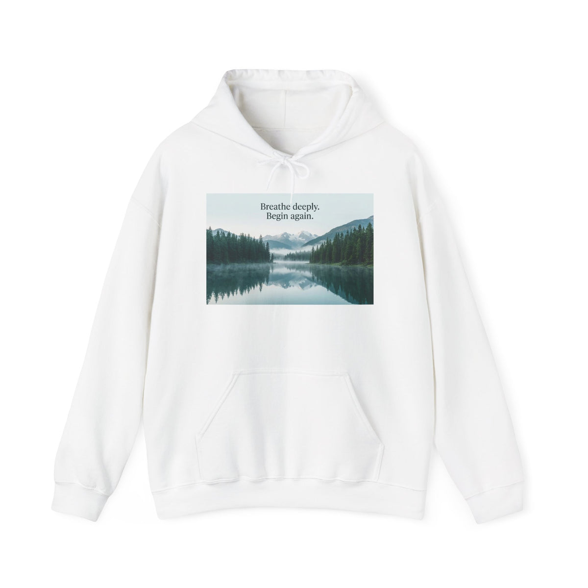Mountain Lake Nature Quote Unisex Heavy Blend Hoodie