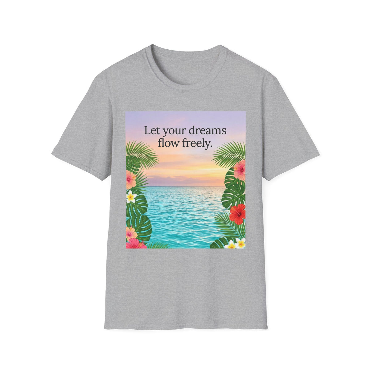 Tropical Ocean Nature Quote Unisex Softstyle T-Shirt