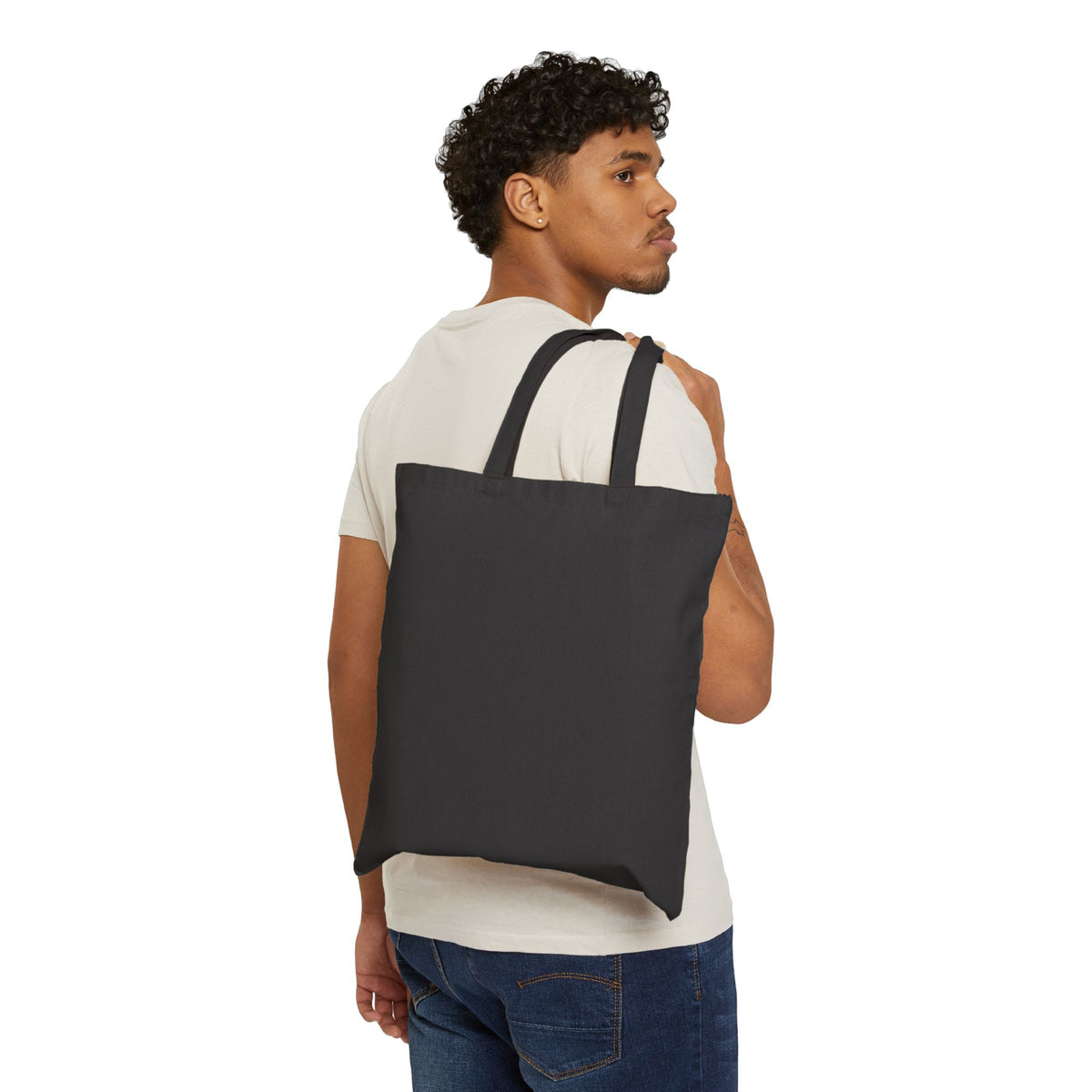 Botanical Meadow Nature Quote Cotton Canvas Tote Bag
