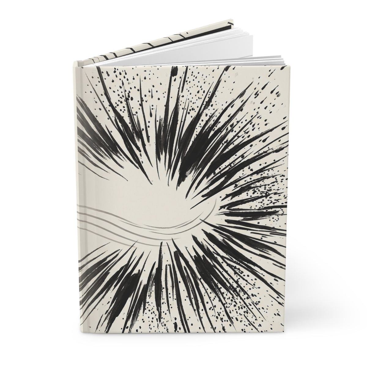 Minimal Ink Waves Variant 4 Hardcover Journal - Matte Lined Notebook