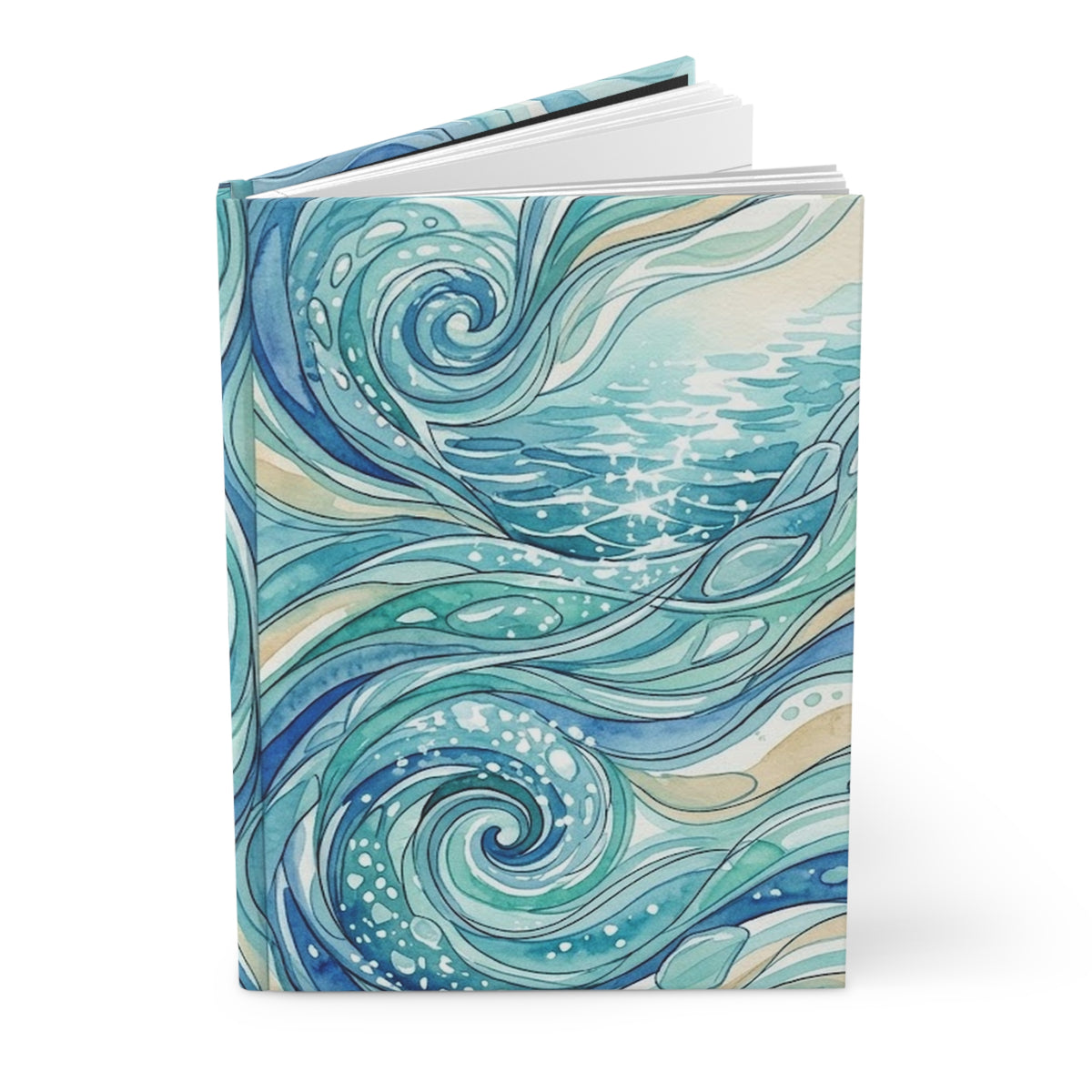 Ocean Currents Hardcover Journal - Matte Lined Notebook