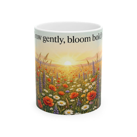Wildflower Sunrise Nature Quote Ceramic Mug