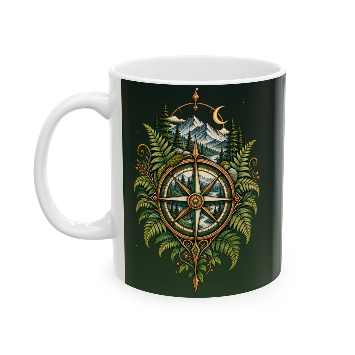 The Forever World Wildlands Compass Ceramic Mug
