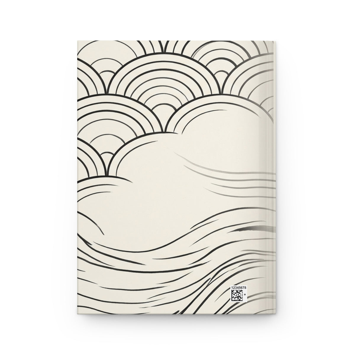 Minimal Ink Waves Variant 2 Hardcover Journal - Matte Lined Notebook